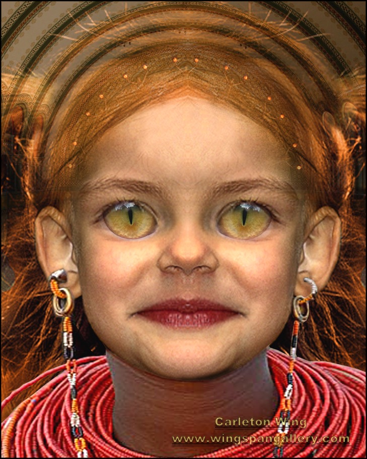 Red Haired Girl with Beads