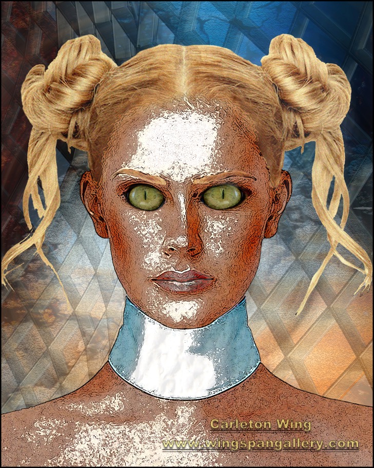 Woman with High Collar